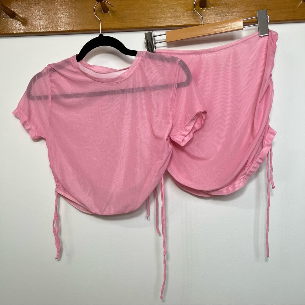 Baby Pink Mesh Two-Piece Set size M